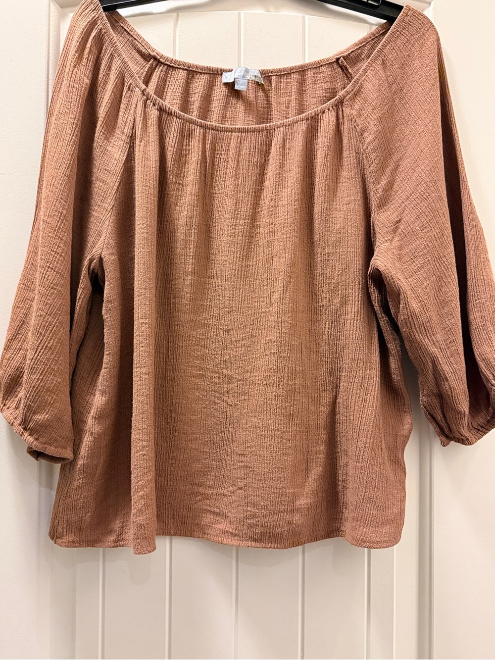 ANTONIO MELANI Dusty Rose Gauze Peasant Blouse
